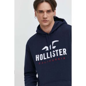 Hollister Co. felső sötétkék, férfi, nyomott mintás, kapucnis