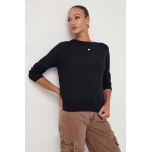MAX&Co. gyapjú pulóver könnyű, női, sötétkék