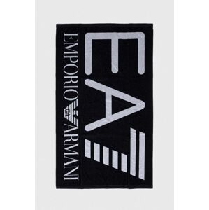 EA7 Emporio Armani pamut törölköző 100 x 170 cm fekete