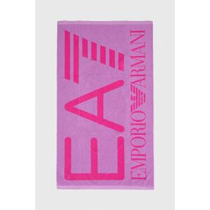 EA7 Emporio Armani pamut törölköző 100 x 170 cm lila