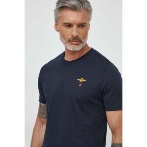 Aeronautica Militare pamut póló sötétkék, férfi, nyomott mintás