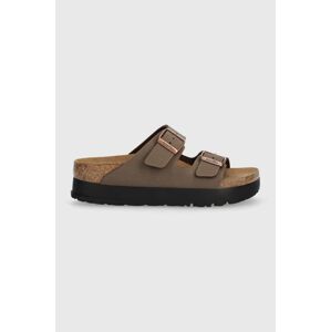 Birkenstock papucs Arizona Platform Flex barna, női, platformos, 1027417