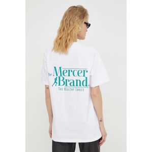 Mercer Amsterdam pamut póló fehér, nyomott mintás