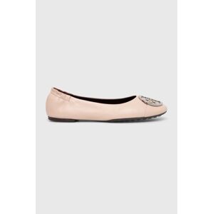 Tory Burch bőr balerina cipő Claire Cap-Toe Ballet bézs, 156309.650