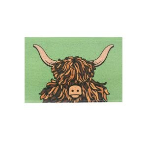 Artsy Doormats lábtörtlő Highland Cow Door