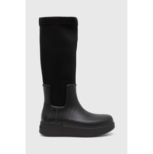 Calvin Klein gumicsizma Rain Boot Wedge High fekete, női