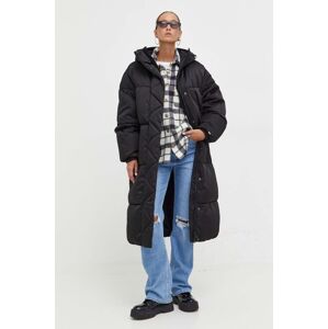 Tommy Jeans rövid kabát női, fekete, téli, oversize