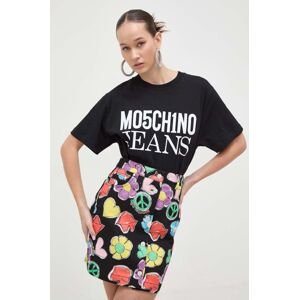 Moschino Jeans pamut póló női, fekete