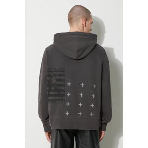 KSUBI pamut melegítőfelső portal kash hoodie szürke, férfi, nyomott mintás, kapucnis, MPS24FL011