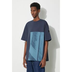 A-COLD-WALL* pamut póló Strand T-Shirt sötétkék, férfi, nyomott mintás, ACWMTS189