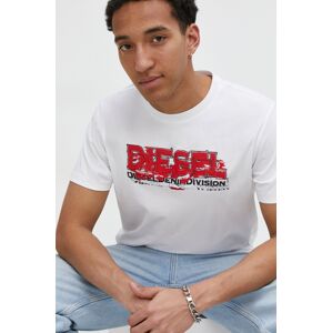 Diesel pamut póló fehér, férfi, nyomott mintás