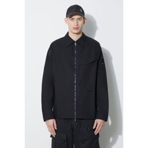 A-COLD-WALL* pamut kabát Zip Overshirt fekete, átmeneti, oversize, ACWMSH138A
