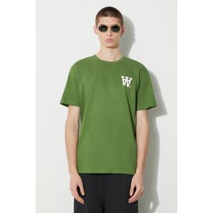 Wood Wood pamut póló Ace AA Logo zöld, férfi, nyomott mintás, 10285709.2222