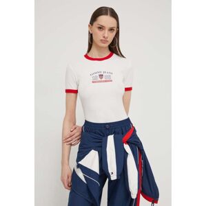 Tommy Jeans t-shirt Archive Games női, bézs
