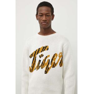 Tiger Of Sweden gyapjúkeverék pulóver férfi, bézs