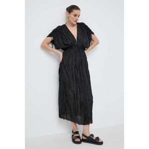 Liviana Conti selyem ruha fekete, maxi, harang alakú