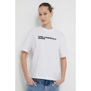 Karl Lagerfeld Jeans pamut póló női, fehér