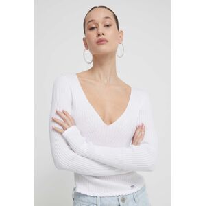 Moschino Jeans pamut pulóver könnyű, fehér