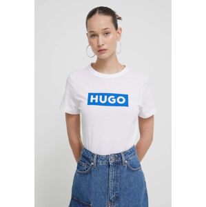 Hugo Blue pamut póló női, fehér