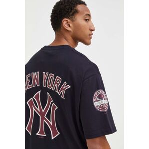 New Era t-shirt x Cooperstown sötétkék, férfi, nyomott mintás, NEW YORK YANKEES