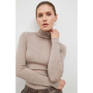 Day Birger et Mikkelsen gyapjú pulóver könnyű, női, bézs, garbónyakú