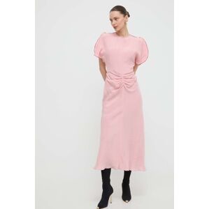 Victoria Beckham ruha rózsaszín, maxi, harang alakú
