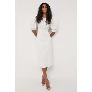 Custommade pamut ruha fehér, midi, harang alakú
