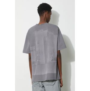 A-COLD-WALL* pamut póló Discourse T-Shirt szürke, férfi, nyomott mintás, ACWMTS187