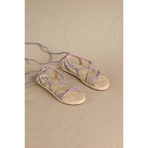 Manebi velúr szandál Lace-Up Sandals lila, női, P 7.4 Y0