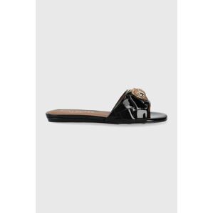 Kurt Geiger London bőr papucs Kensington Flat fekete, női, 8496100309, 8496169109