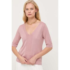 Max Mara Leisure selyem pulóver könnyű, rózsaszín