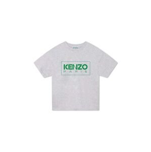 Kenzo Kids gyerek pamut póló szürke, nyomott mintás