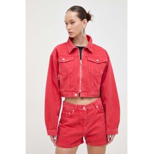 Moschino Jeans farmerdzseki női, piros, átmeneti, oversize