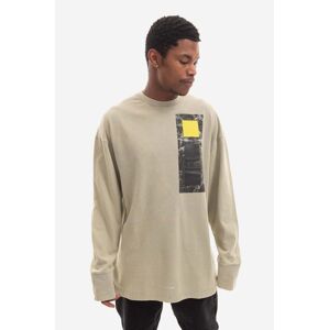 A-COLD-WALL* pamut hosszúujjú Relaxed Cubist LS T-shirt szürke, nyomott mintás