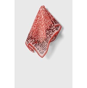 Lanvin kendő selyemkeverékből piros, mintás