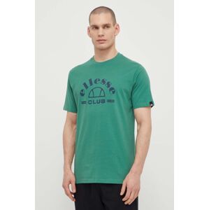 Ellesse pamut póló Club T-Shirt zöld, férfi, nyomott mintás, SHV20259