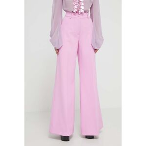Blugirl Blumarine nadrág női, rózsaszín, magas derekú széles