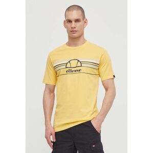 Ellesse pamut póló Lentamente T-Shirt sárga, férfi, nyomott mintás, SHV11918