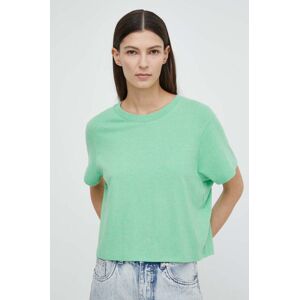 American Vintage t-shirt T-SHIRT MC COL ROND US női, zöld, YPA02GE24