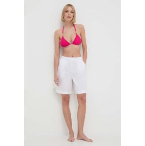 Max Mara Beachwear fürdőnadrág női, fehér, sima, magas derekú, 2416141019600