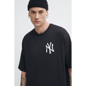 New Era pamut póló fekete, férfi, nyomott mintás, NEW YORK YANKEES
