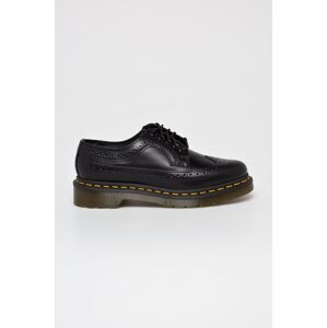 Dr. Martens félcipő 3989 fekete, női, lapos talpú