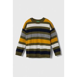 United Colors of Benetton gyerek gyapjúkeverékből készült pulóver szürke, könnyű
