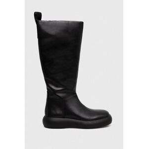 Vagabond Shoemakers bőr csizma JANICK fekete, női, platformos, 5439.101.20