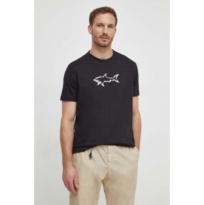 Paul&Shark pamut póló fekete, férfi, nyomott mintás, 24411085