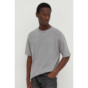 American Vintage pamut póló szürke, férfi, melange