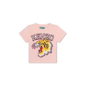 Kenzo Kids gyerek pamut póló rózsaszín, nyomott mintás