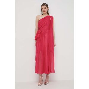 Luisa Spagnoli selyem ruha PANNELLO rózsaszín, maxi, harang alakú, 540965