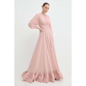 Nissa ruha rózsaszín, maxi, harang alakú, RS14870