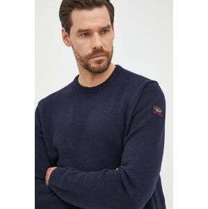 Paul&Shark gyapjú pulóver könnyű, férfi, sötétkék